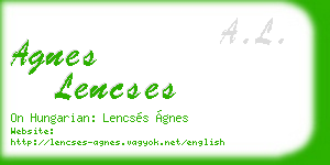 agnes lencses business card