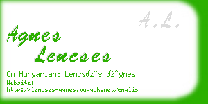 agnes lencses business card